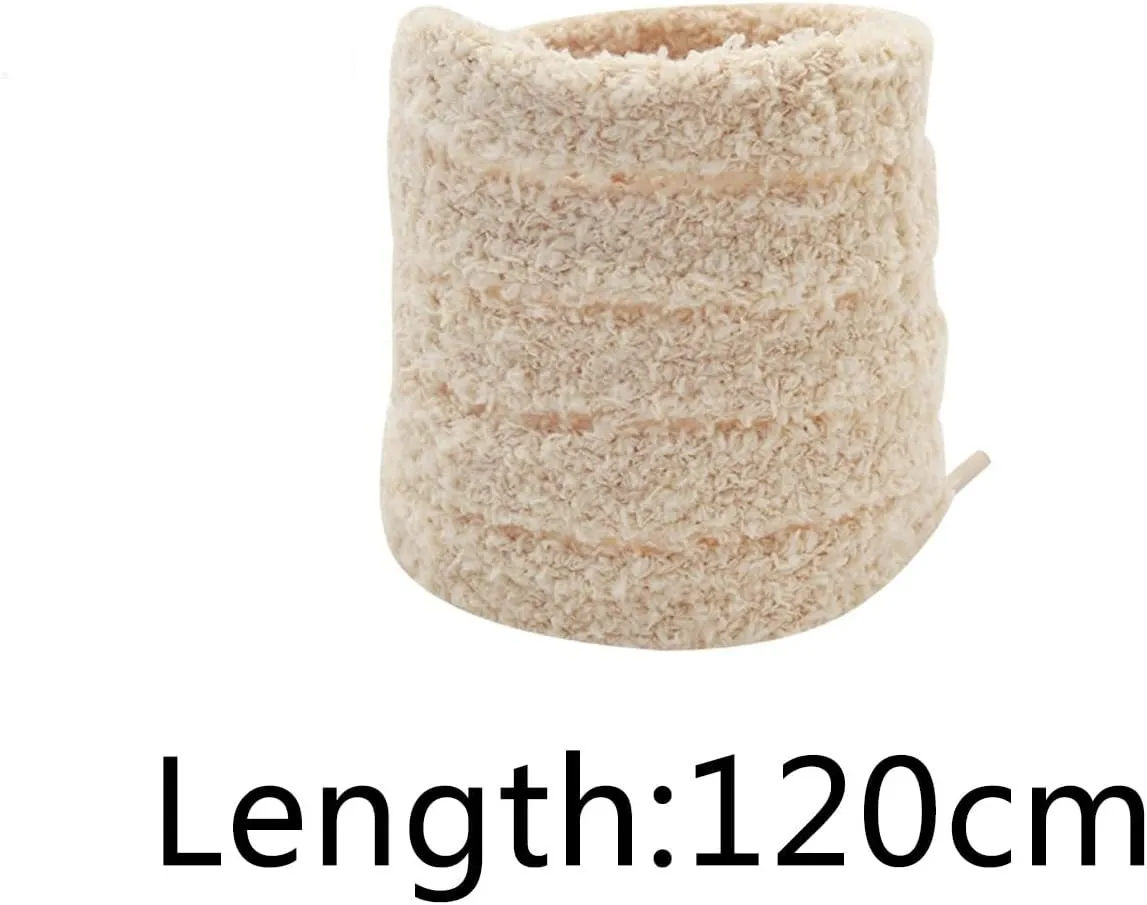 3pairs 1.5cm Wide Flat Plush Towel Shoelaces 10 Colors Delicate Suede Casual Sneaker Laces for Women Charm Shoes Laces