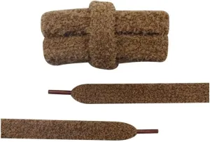 5Pairs Soft 15mm Big Fat Fluffy Fuzzy Laces Wide Flat Plush Towel Shoelaces Design Perfect For Women Casual Sneakers Match