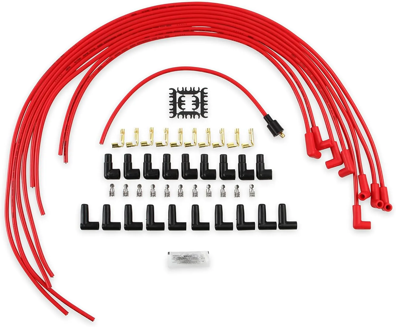 ACCEL 4041R Spark Plug Wire Set- 8mm - Super Stock Universal with Graphite Core - Red Wire with Red 90 Degree Boots