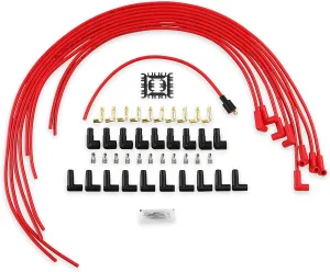 ACCEL 4041R Spark Plug Wire Set- 8mm - Super Stock Universal with Graphite Core - Red Wire with Red 90 Degree Boots