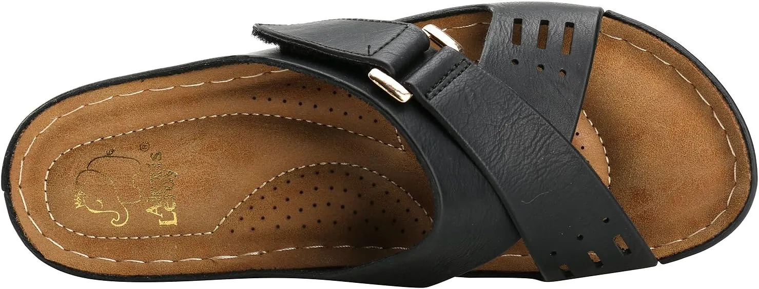 Alexis Leroy Comfortable Insole Buckle Strap Vamp Women's Wedge Sandals