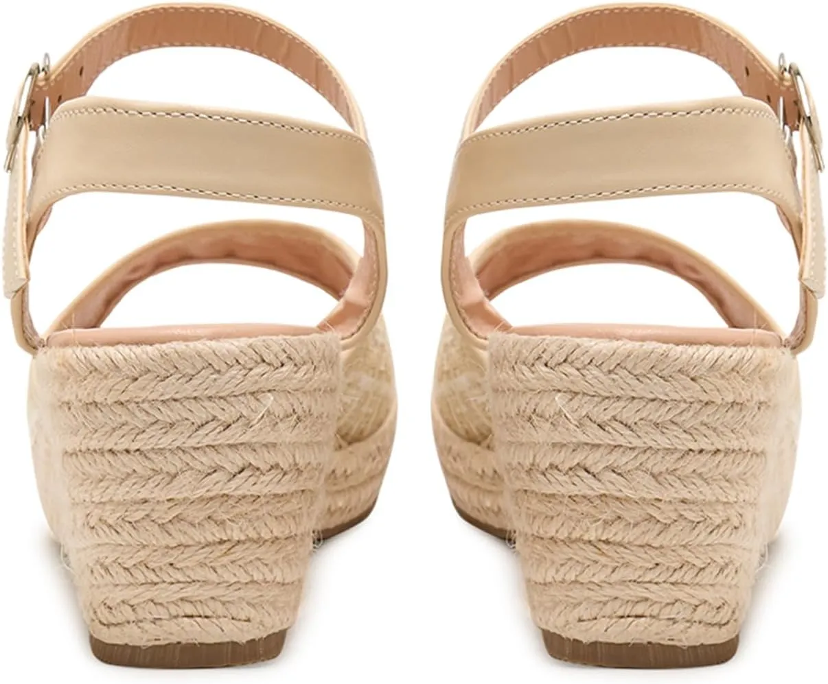 Alexis Leroy Wedge Heel Cut-Out Vamp Peep Toe Slingback Women's Sandals
