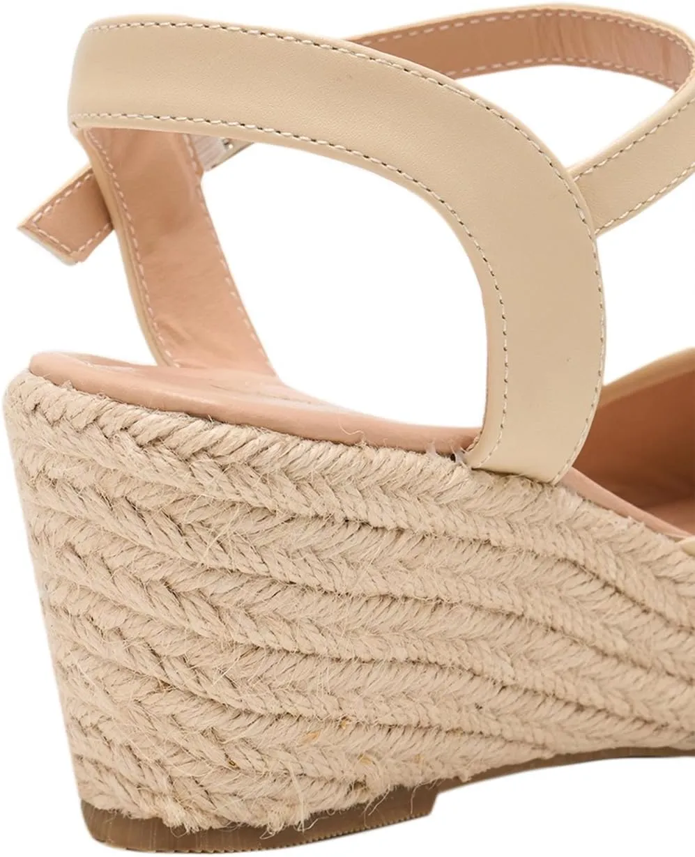 Alexis Leroy Wedge Heel Cut-Out Vamp Peep Toe Slingback Women's Sandals