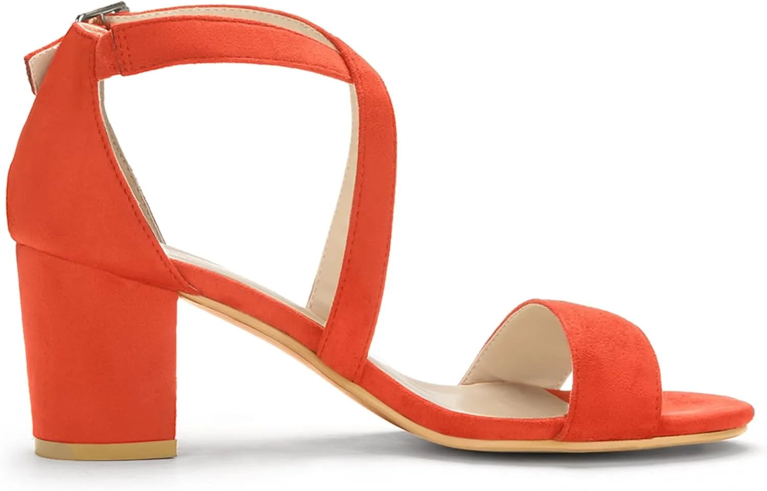 Allegra K Women's Crisscross Ankle Strap Block Heel Sandals