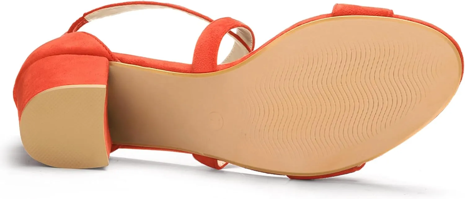 Allegra K Women's Crisscross Ankle Strap Block Heel Sandals