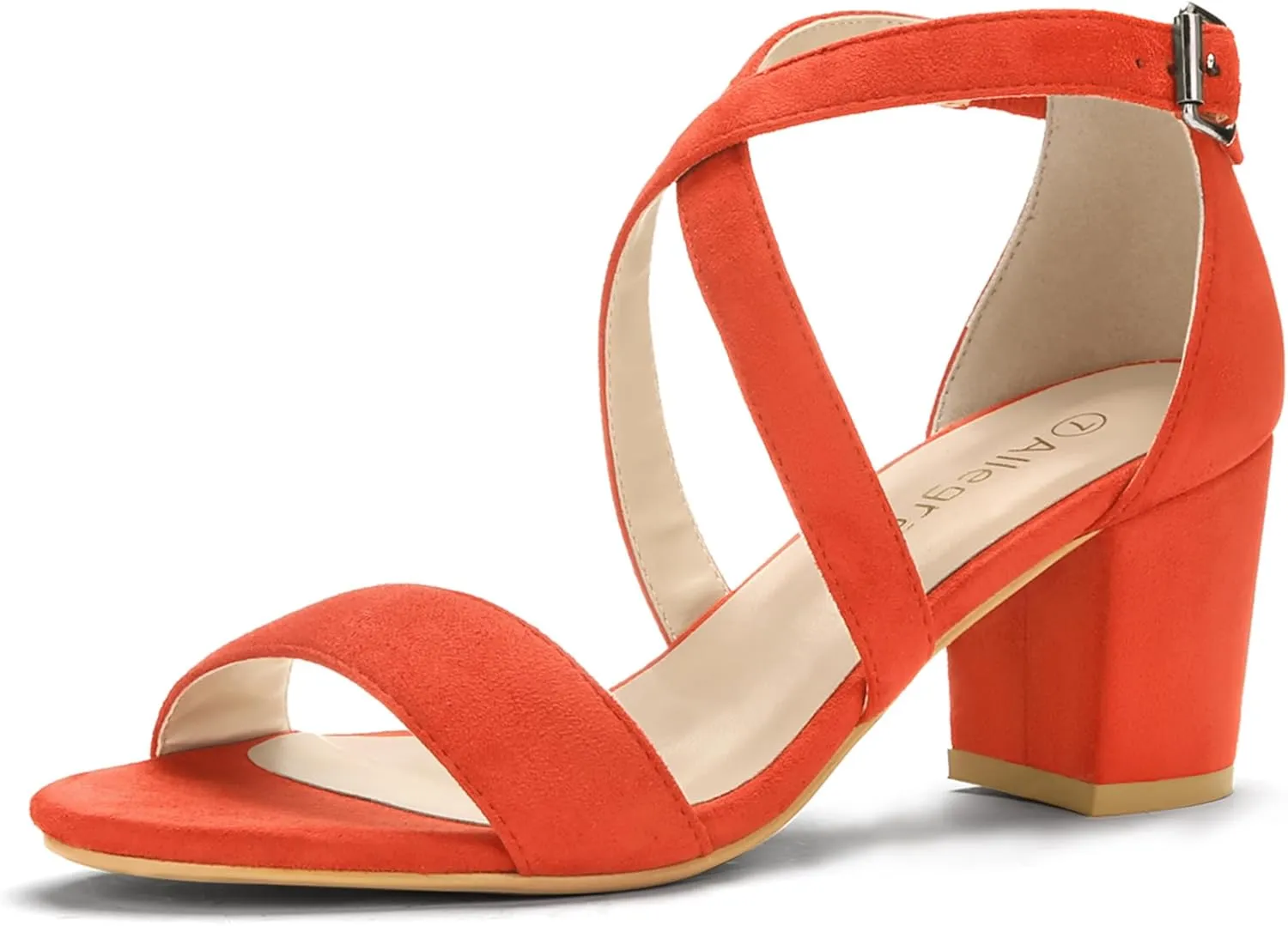 Allegra K Women's Crisscross Ankle Strap Block Heel Sandals