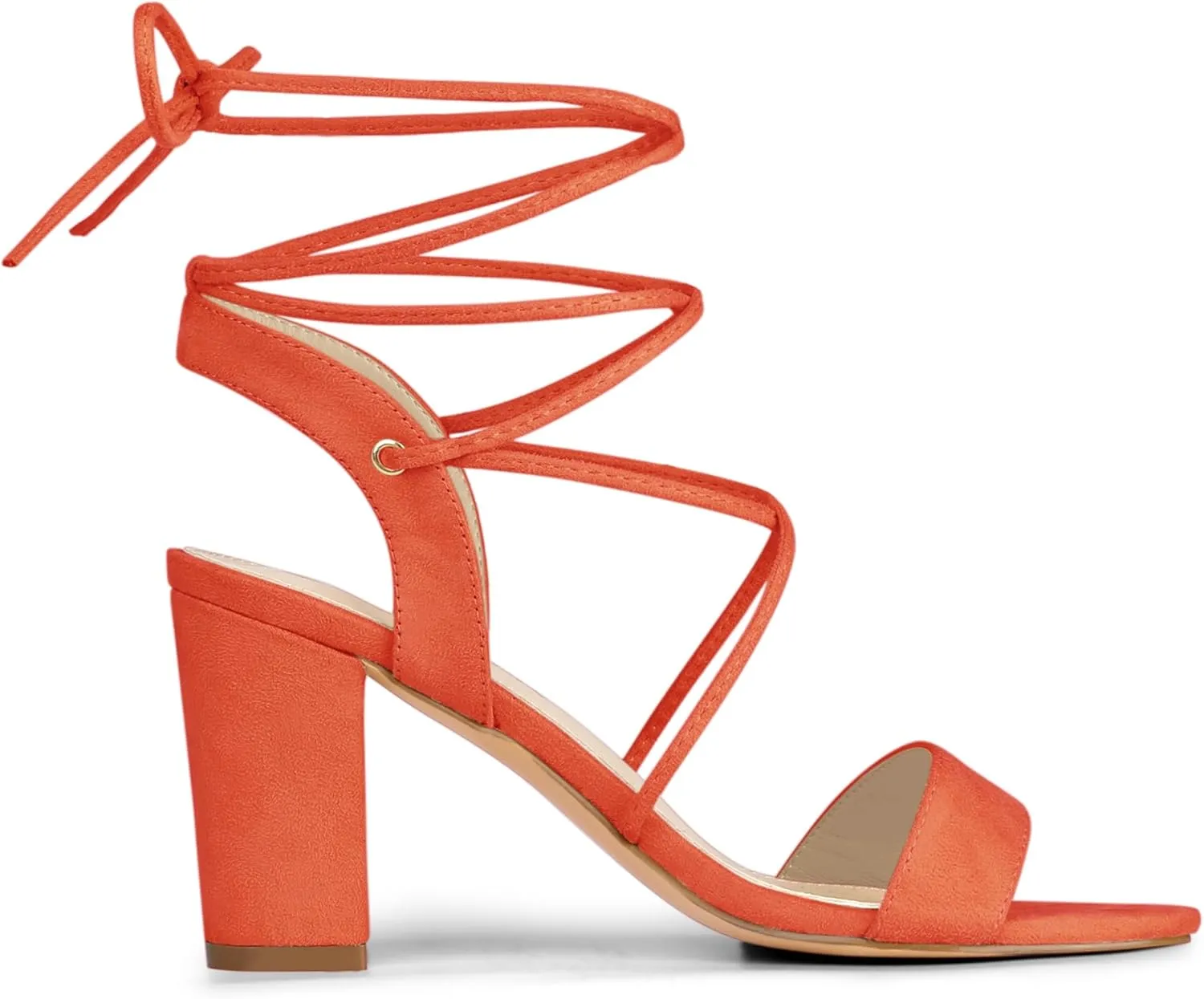 Allegra K Women's Lace Up Block High Heels Sandals