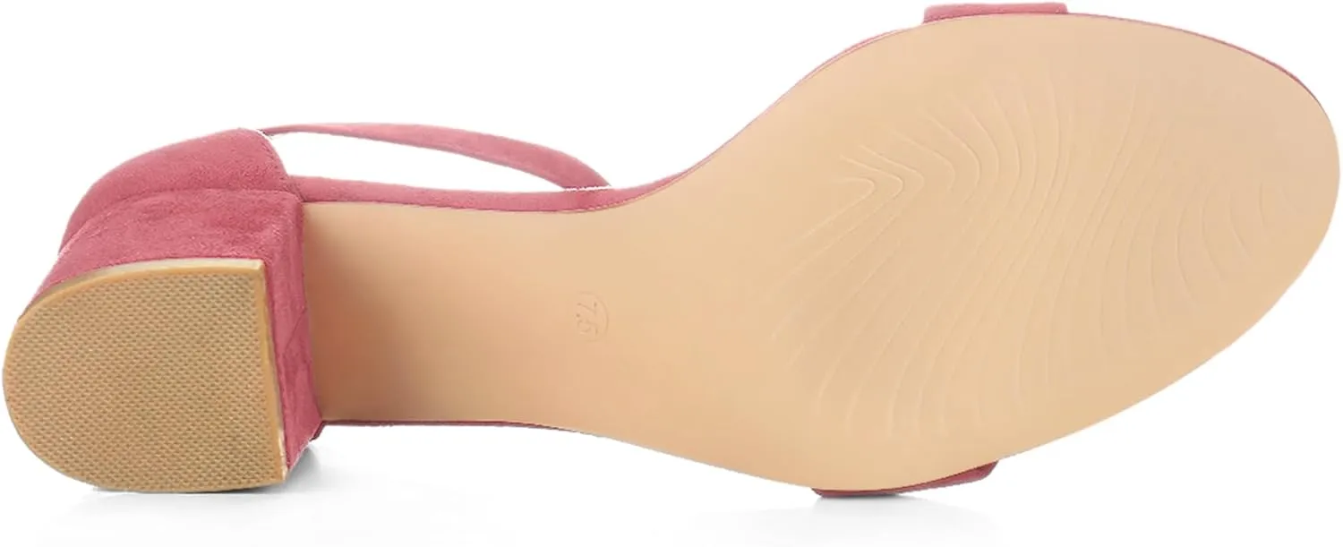 Allegra K Women's Open Toe Block Heel Ankle Strap Sandals