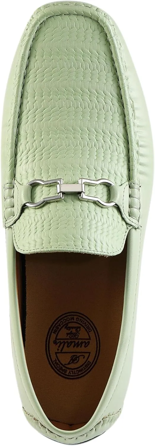 Amali Cola - Driving Moccasins for Men – Mens Slip On Loafers, Moccasins, Slip-on Dress Shoes - Driving Loafers with Matching Color Bit