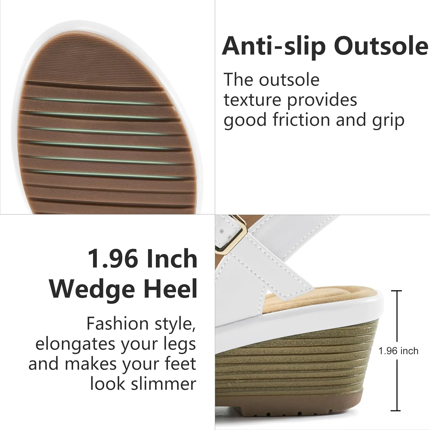 Aomigoct Dressy Womens Wedge Sandals: Comfortable Platform Work Sandals for Women 2025 - Casual Walking Wedding Shoes