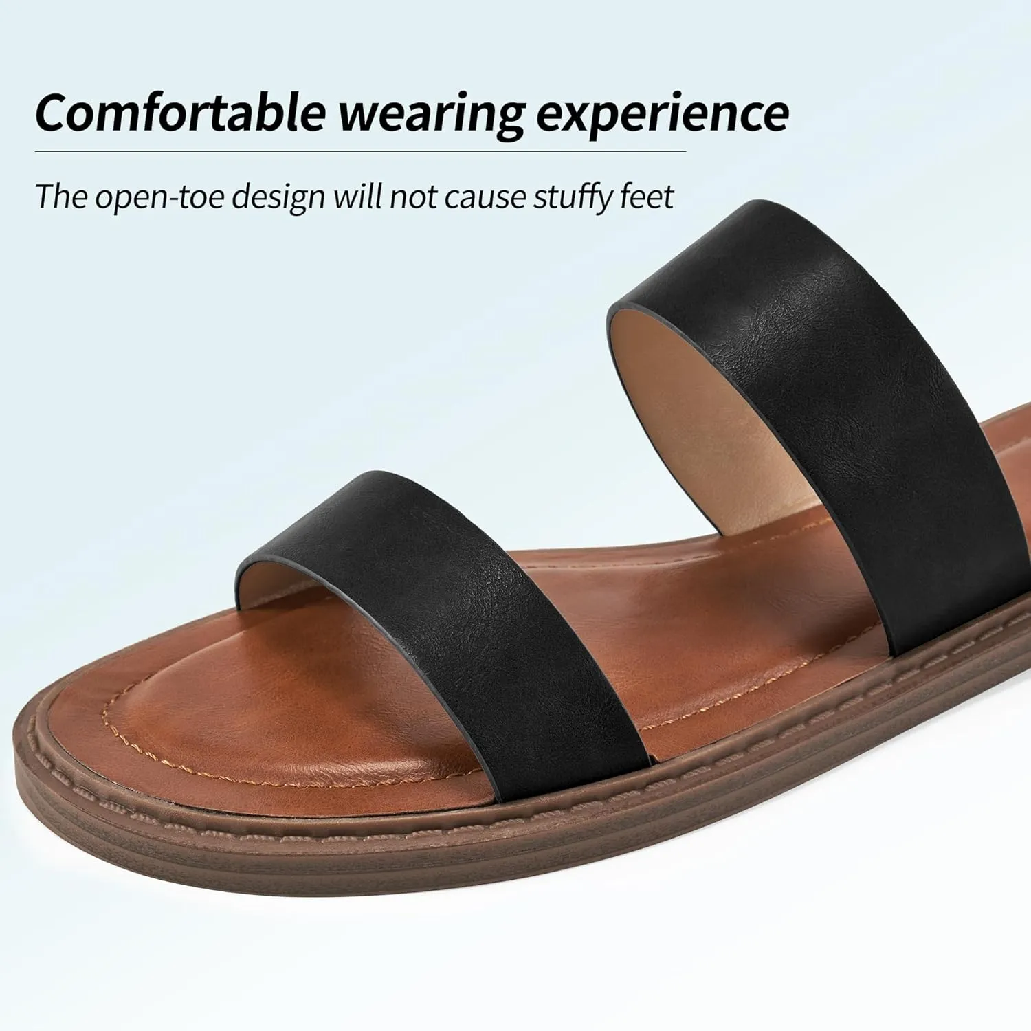 Aomigoct Flat Sandals Women Summer: Comfortable Beach Dressy Sandal for Women - Casual Walking Ladies Fashion Shoes
