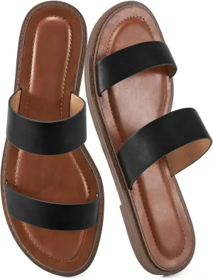 Aomigoct Flat Sandals Women Summer: Comfortable Beach Dressy Sandal for Women - Casual Walking Ladies Fashion Shoes