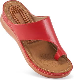 Aomigoct Sandals for Women Wedge Shoes: Comfortable Orthopedic Sandals Womens Dressy Summer Flip Flops Casual Walking Wedges