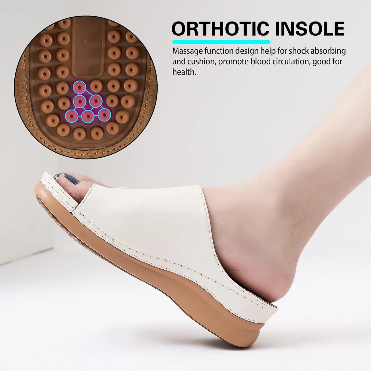 Aomigoct Sandals for Women Wedge Shoes: Comfortable Orthopedic Sandals Womens Dressy Summer Flip Flops Casual Walking Wedges