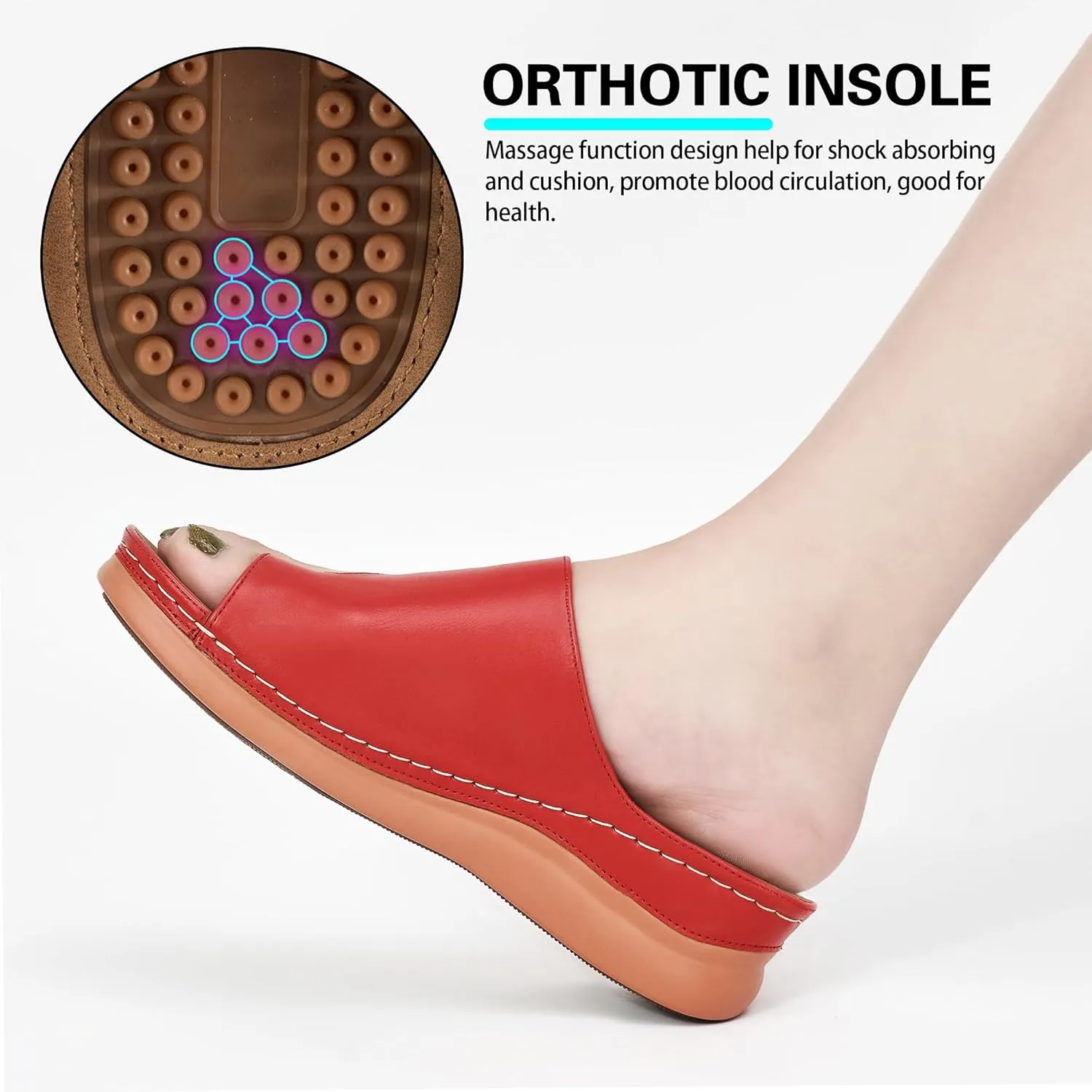 Aomigoct Sandals for Women Wedge Shoes: Comfortable Orthopedic Sandals Womens Dressy Summer Flip Flops Casual Walking Wedges
