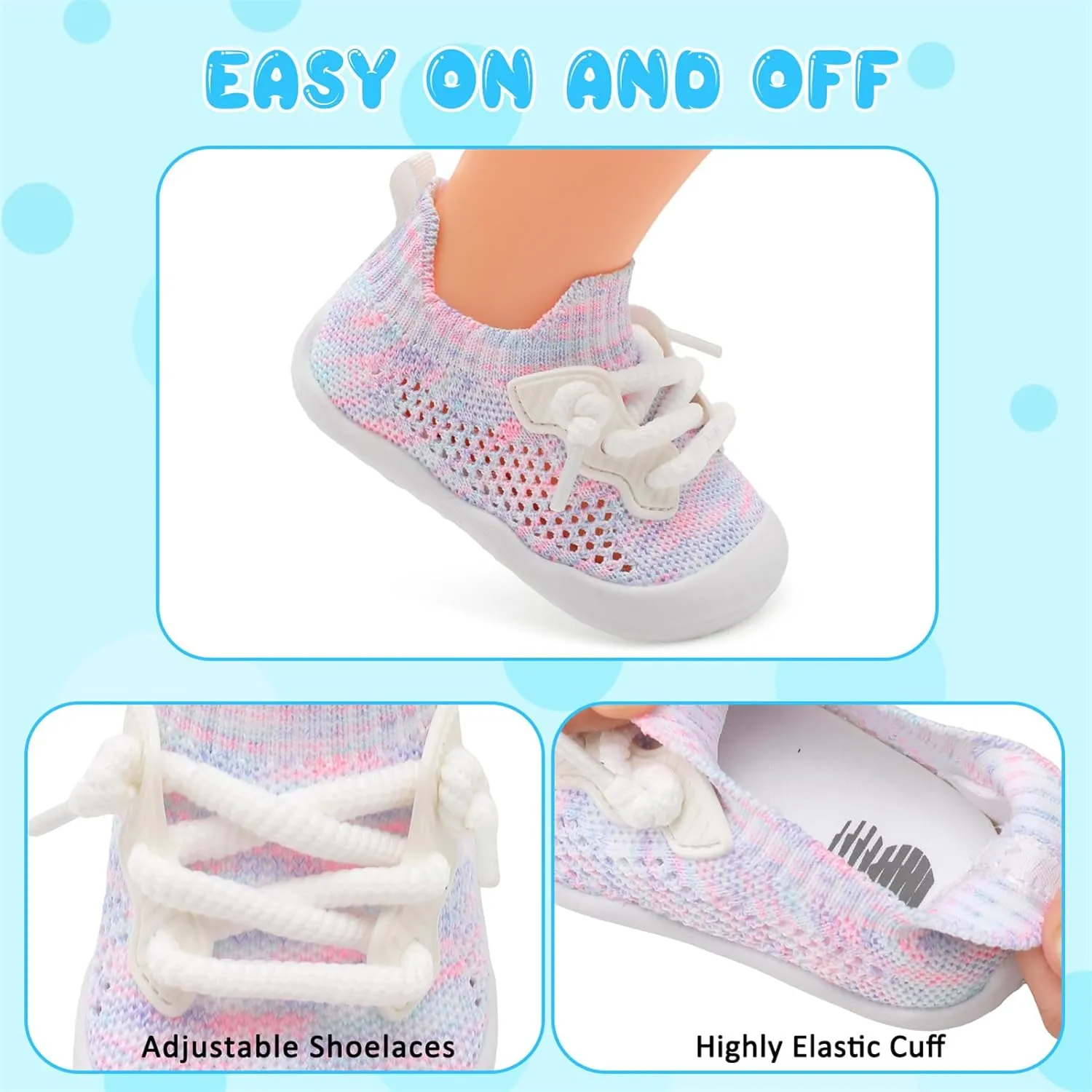 BARERUN Baby Shoes Baby First Walking Shoes Infant Sneakers Wide Barefoot Slip on Soft Sole Boys Girls Crib Shoe Toddler Breathable Lightweight House Socks