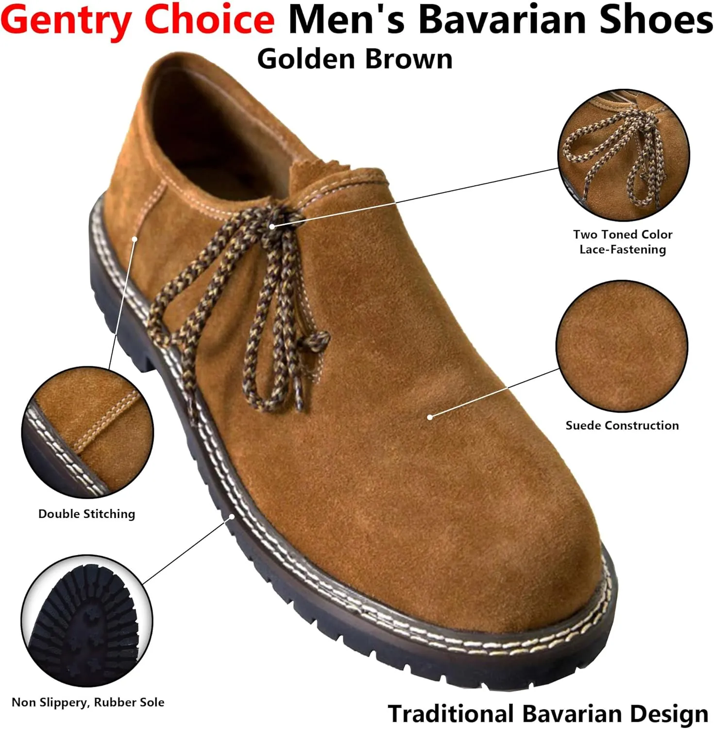 Bavarian Shoes Oktoberfest Costume German Boots Western Shoes Leather Shoes for Men Party Feetwear