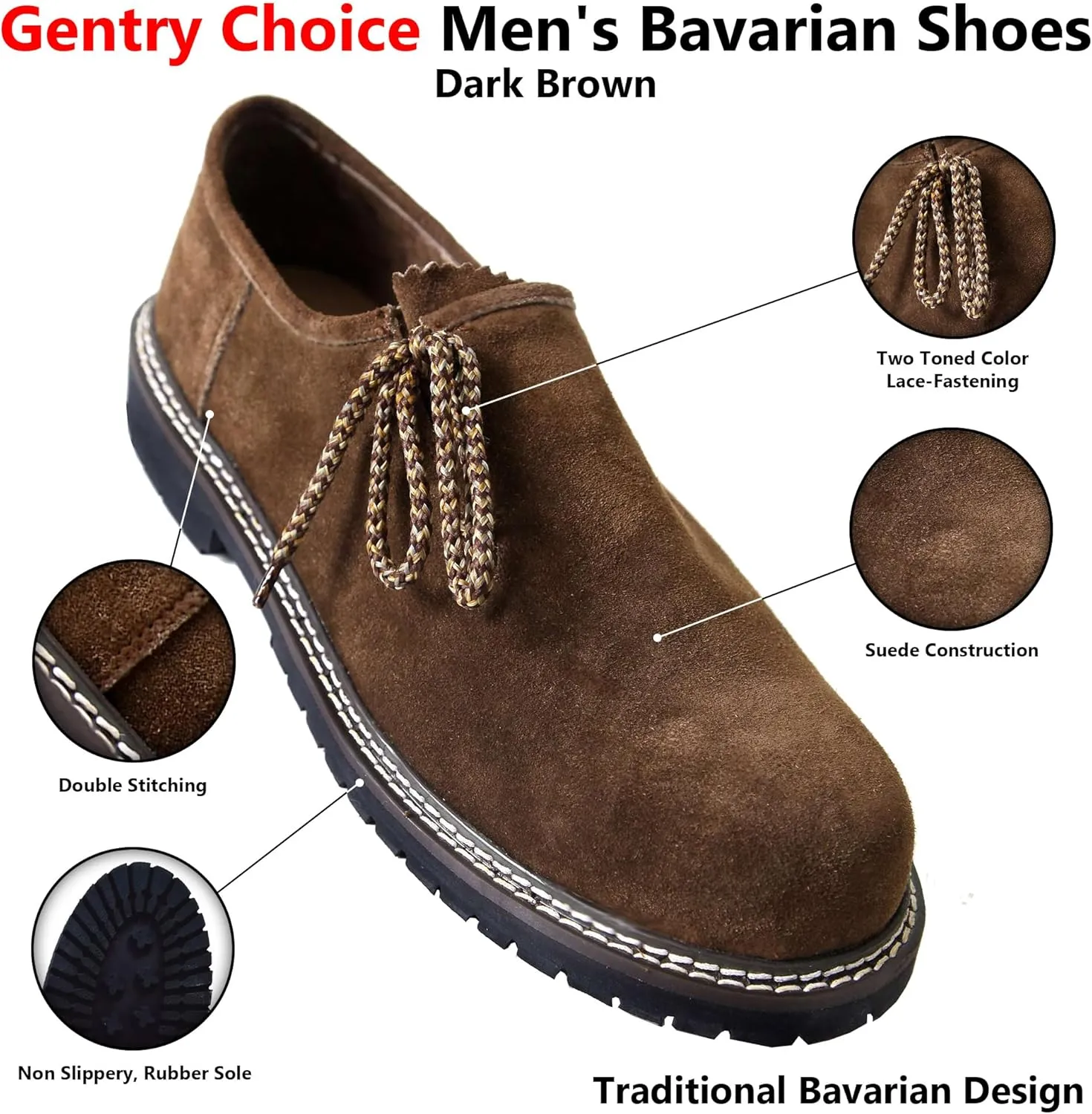 Bavarian Shoes Oktoberfest Costume German Boots Western Shoes Leather Shoes for Men Party Feetwear