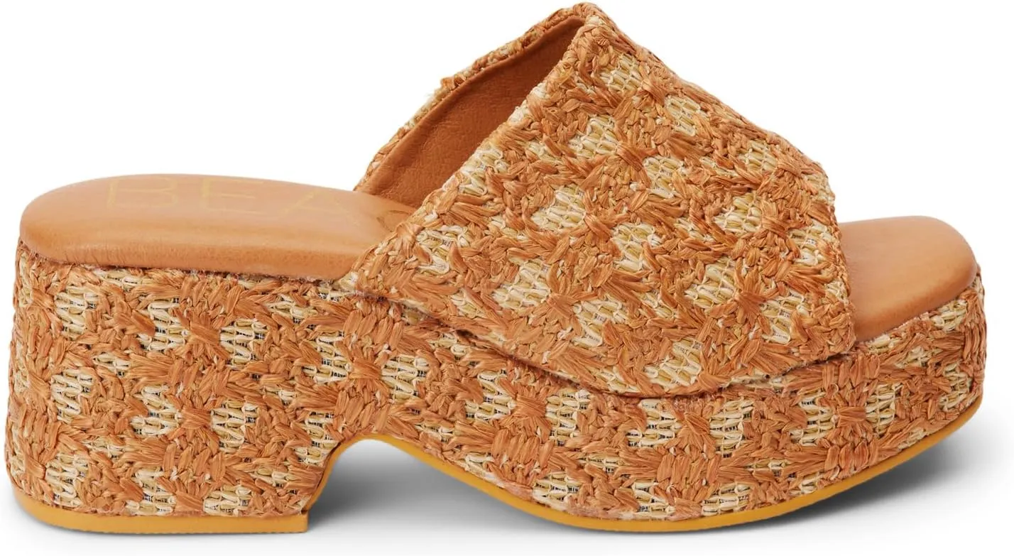 BEACH by Matisse Womens Cruz Block Platform Casual Sandals Casual Mid Heel 2-3" - Brown