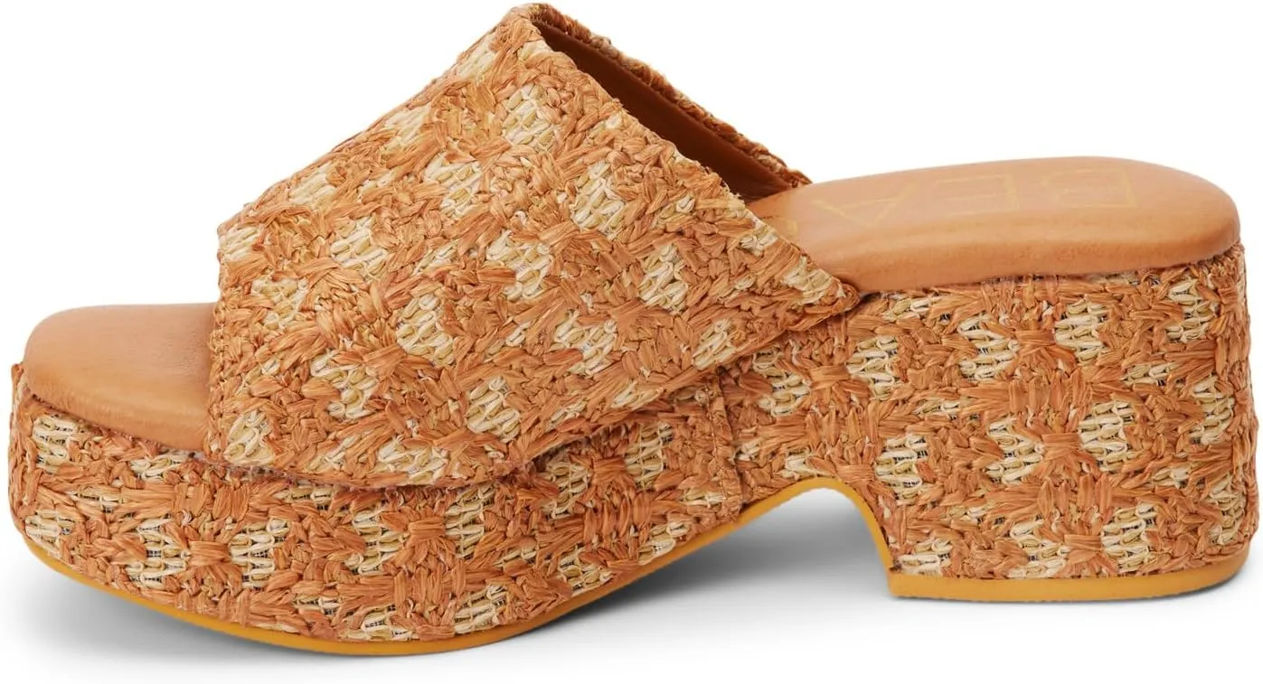 BEACH by Matisse Womens Cruz Block Platform Casual Sandals Casual Mid Heel 2-3" - Brown