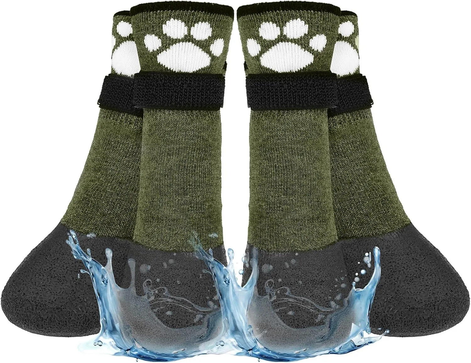 BEAUTYZOO Anti Slip Dog Socks Boots, Dog Shoes for Hot/Cold Pavement Snow Rain Days,Waterproof Grip Dog Booties Paw Protector for Hardwood Floor, Prevent Licking for Small Medium Large Senior Old Dogs