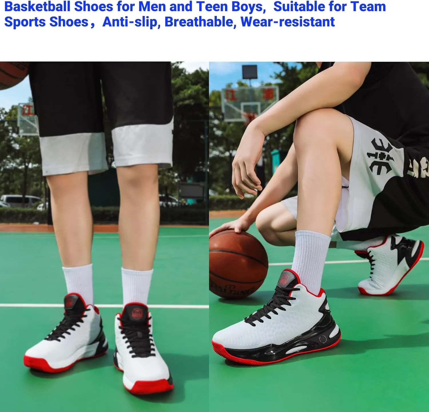 Beita High Upper Basketball Shoes for Men Sneakers Breathable Sports Shoes Anti Slip