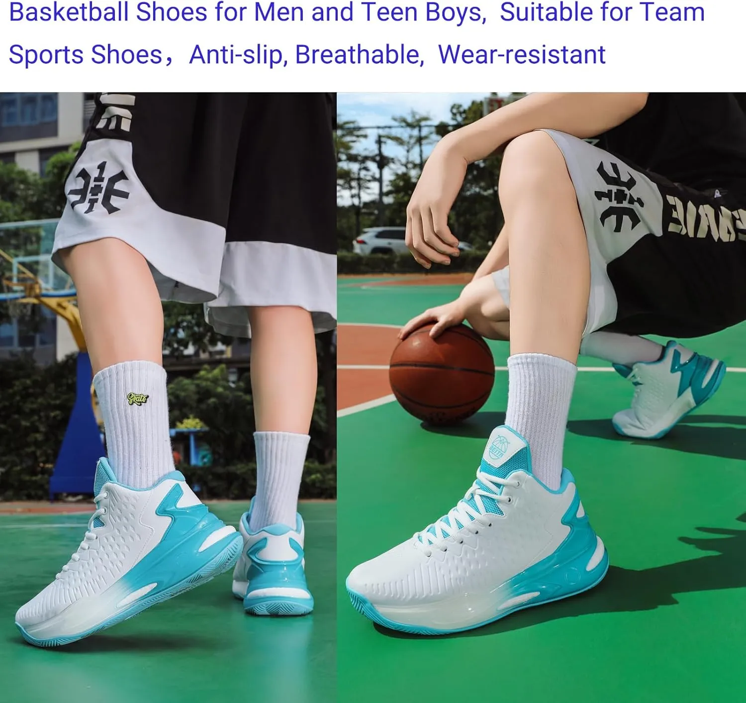 Beita High Upper Basketball Shoes for Men Sneakers Breathable Sports Shoes Anti Slip