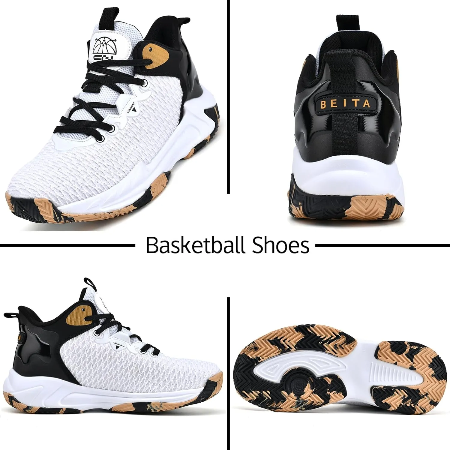Beita High Upper Basketball Shoes for Men Sneakers Breathable Sports Shoes Anti Slip