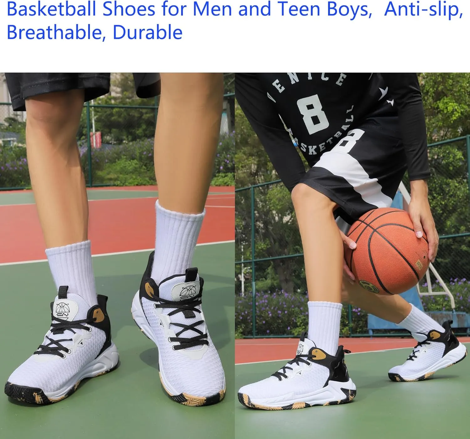 Beita High Upper Basketball Shoes for Men Sneakers Breathable Sports Shoes Anti Slip