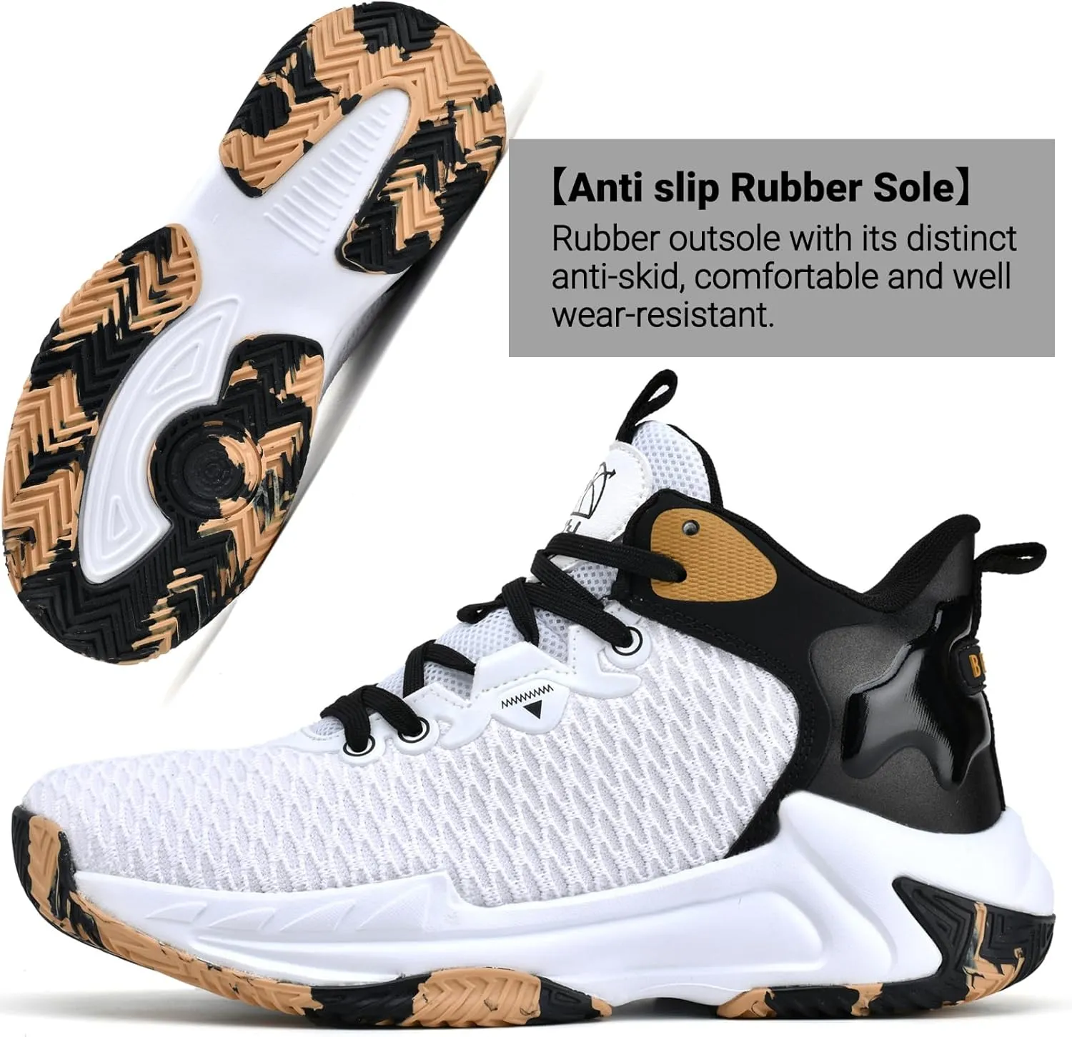 Beita High Upper Basketball Shoes for Men Sneakers Breathable Sports Shoes Anti Slip