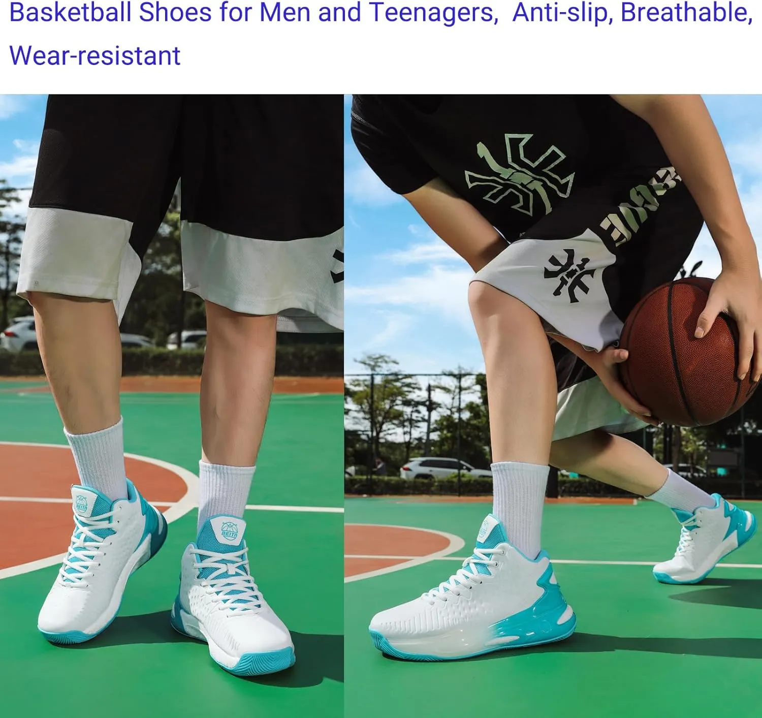 Beita High Upper Basketball Shoes for Men Sneakers Breathable Sports Shoes Anti Slip
