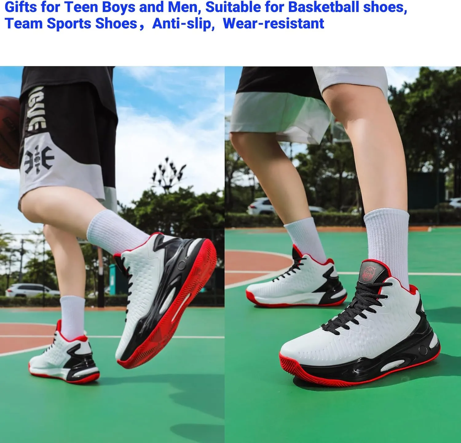 Beita High Upper Basketball Shoes for Men Sneakers Breathable Sports Shoes Anti Slip
