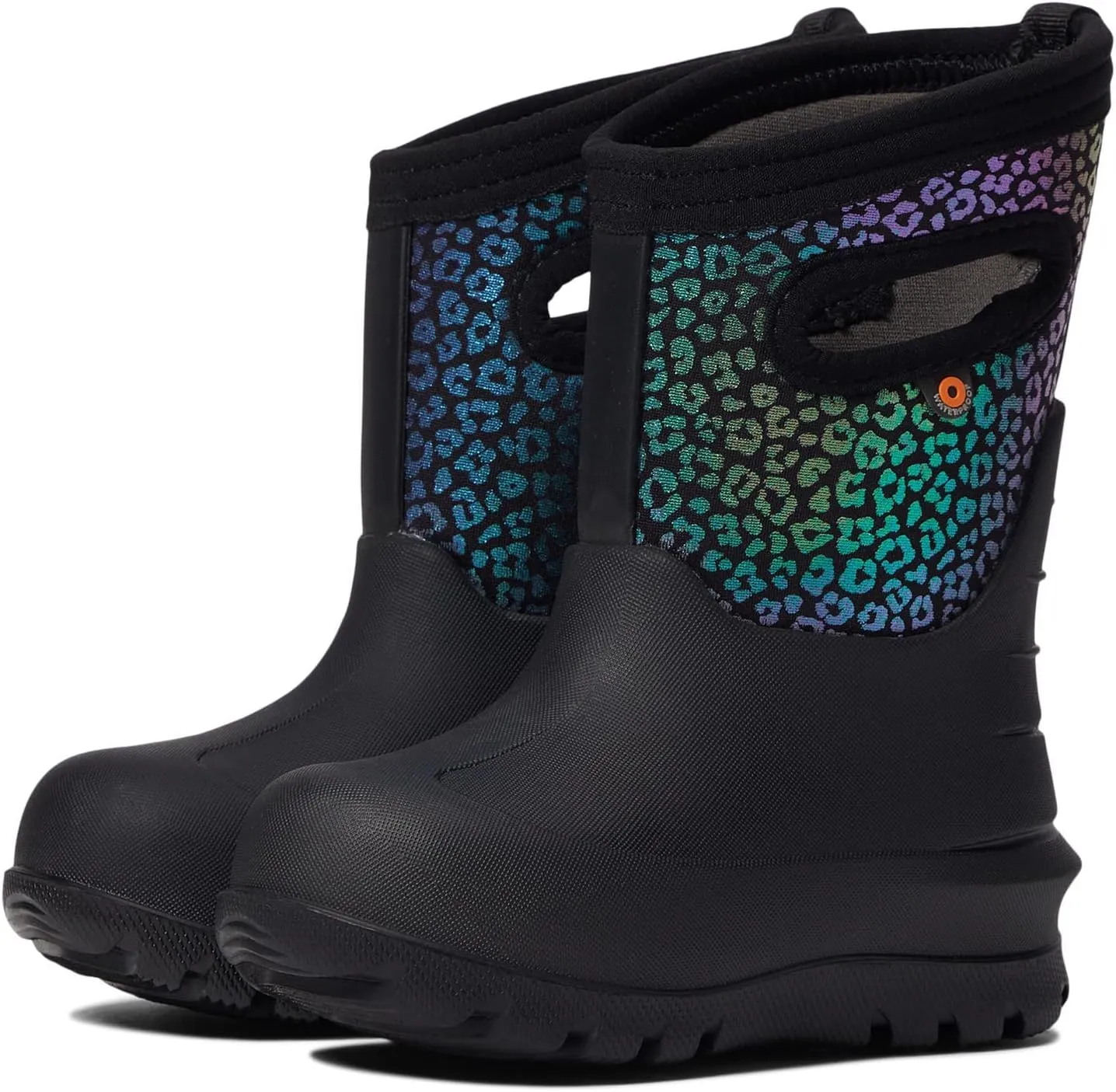 BOGS Neo - Classic Rainbow Leopard (Toddler/Little Kid/Big Kid) Black Multi 11 Little Kid M