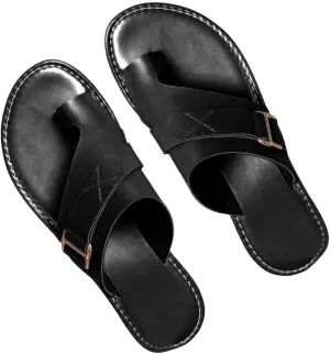 Cathalem Toe Ring Sandals for Women 2024 New Lightweight Orthopedic SandalsRing Loop Strap Flip Flops Flat Leather Sandals