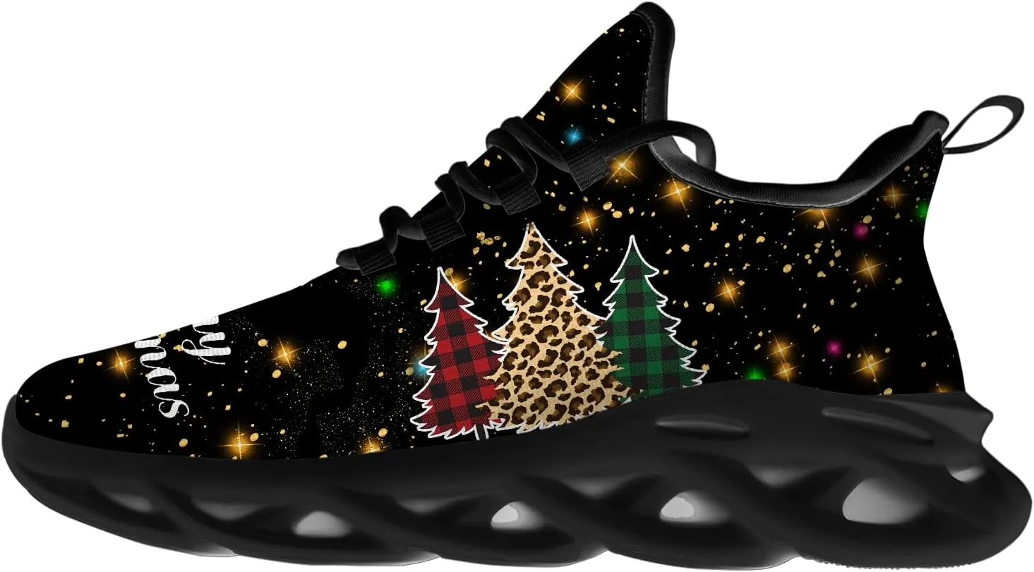 Ciadoon Christmas Shoes for Women Men Road Running Walking Tennis Breathable Lightweight Sneakers Gifts for Men Women