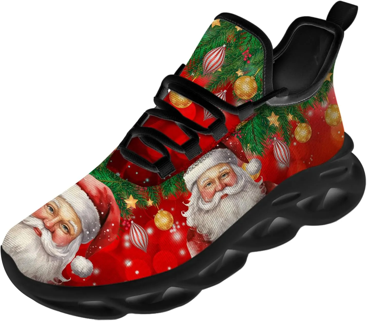 Ciadoon Christmas Shoes for Women Men Road Running Walking Tennis Breathable Lightweight Sneakers Gifts for Men Women