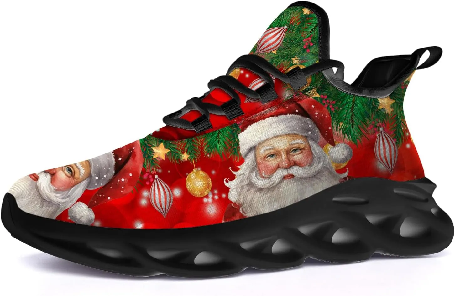 Ciadoon Christmas Shoes for Women Men Road Running Walking Tennis Breathable Lightweight Sneakers Gifts for Men Women