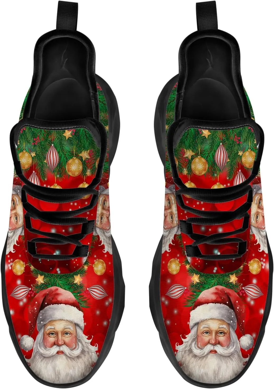 Ciadoon Christmas Shoes for Women Men Road Running Walking Tennis Breathable Lightweight Sneakers Gifts for Men Women