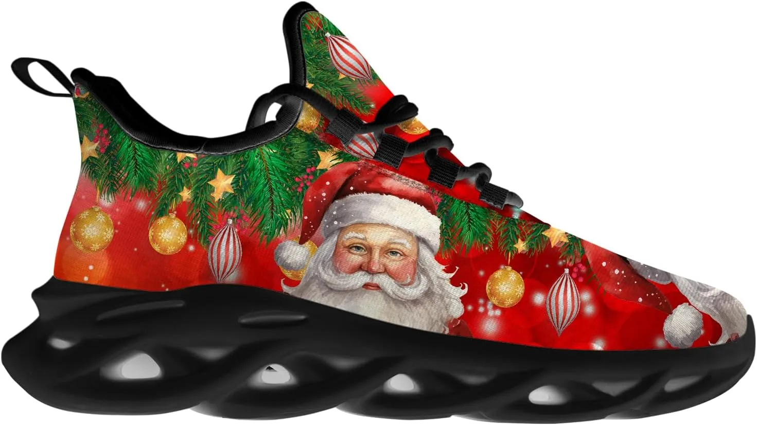 Ciadoon Christmas Shoes for Women Men Road Running Walking Tennis Breathable Lightweight Sneakers Gifts for Men Women