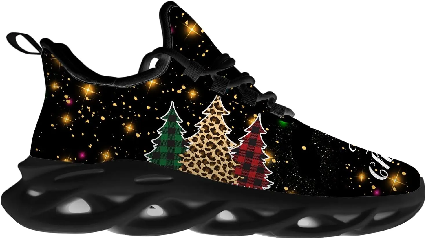 Ciadoon Christmas Shoes for Women Men Road Running Walking Tennis Breathable Lightweight Sneakers Gifts for Men Women