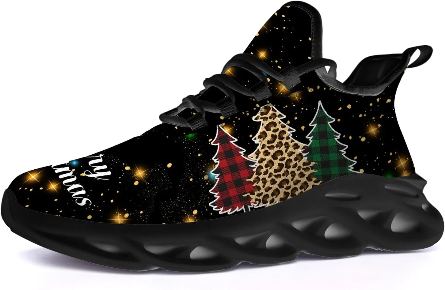 Ciadoon Christmas Shoes for Women Men Road Running Walking Tennis Breathable Lightweight Sneakers Gifts for Men Women