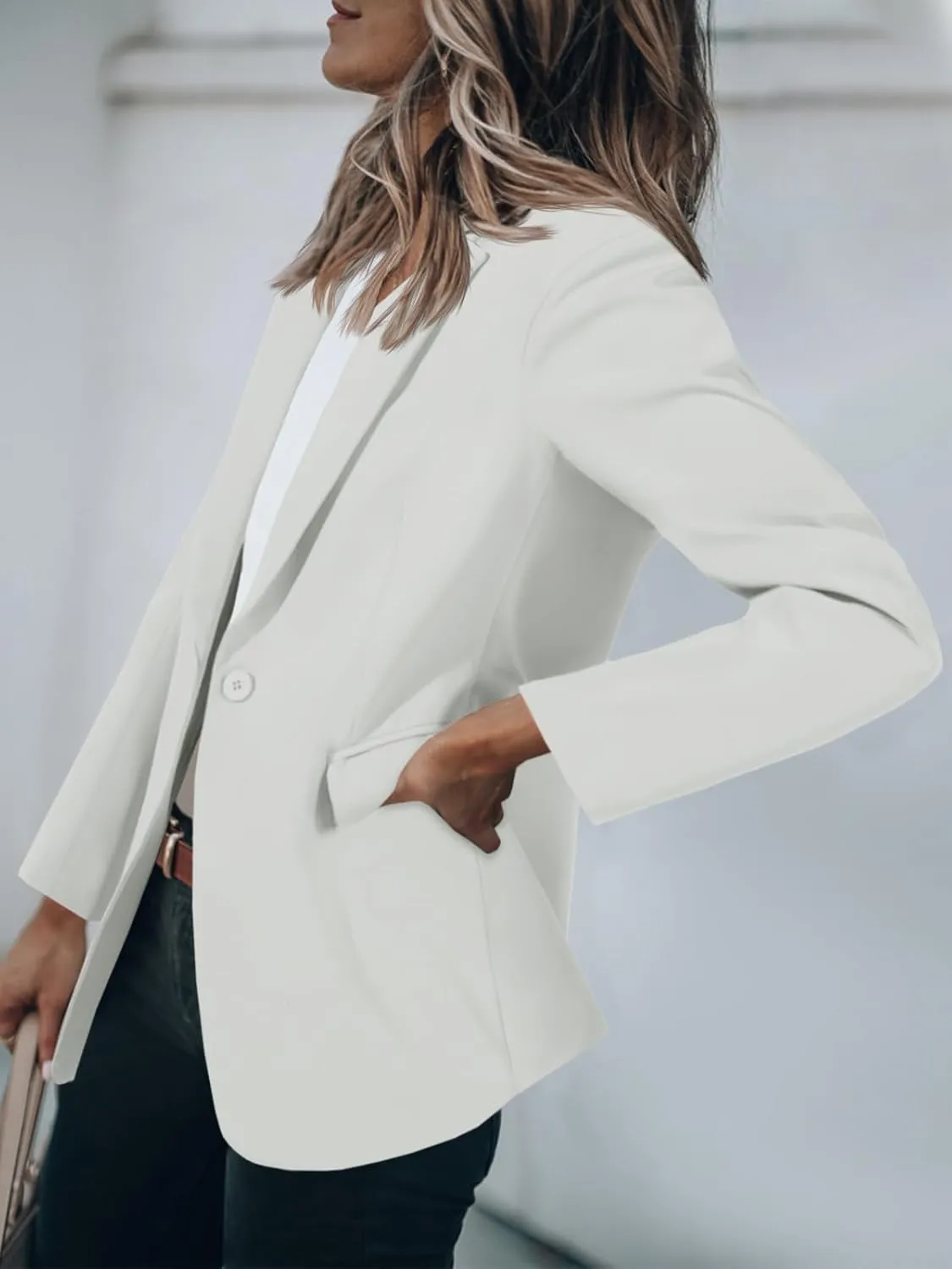 Cicy Bell Womens Casual Blazers Open Front Long Sleeve Work Office Suit Jackets Blazer