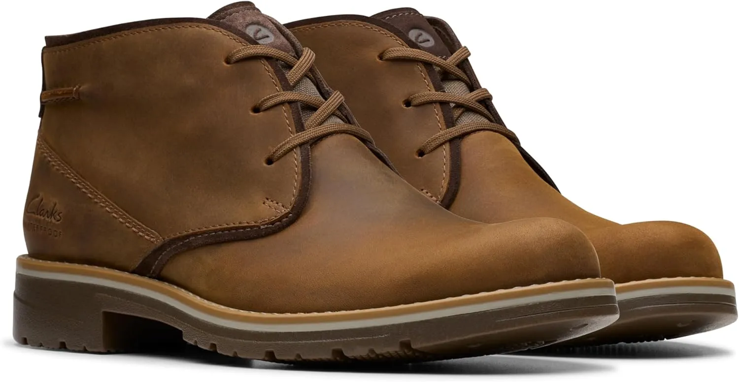 Clarks Mens Morris Peak Leather Outdoor Hiking Boots