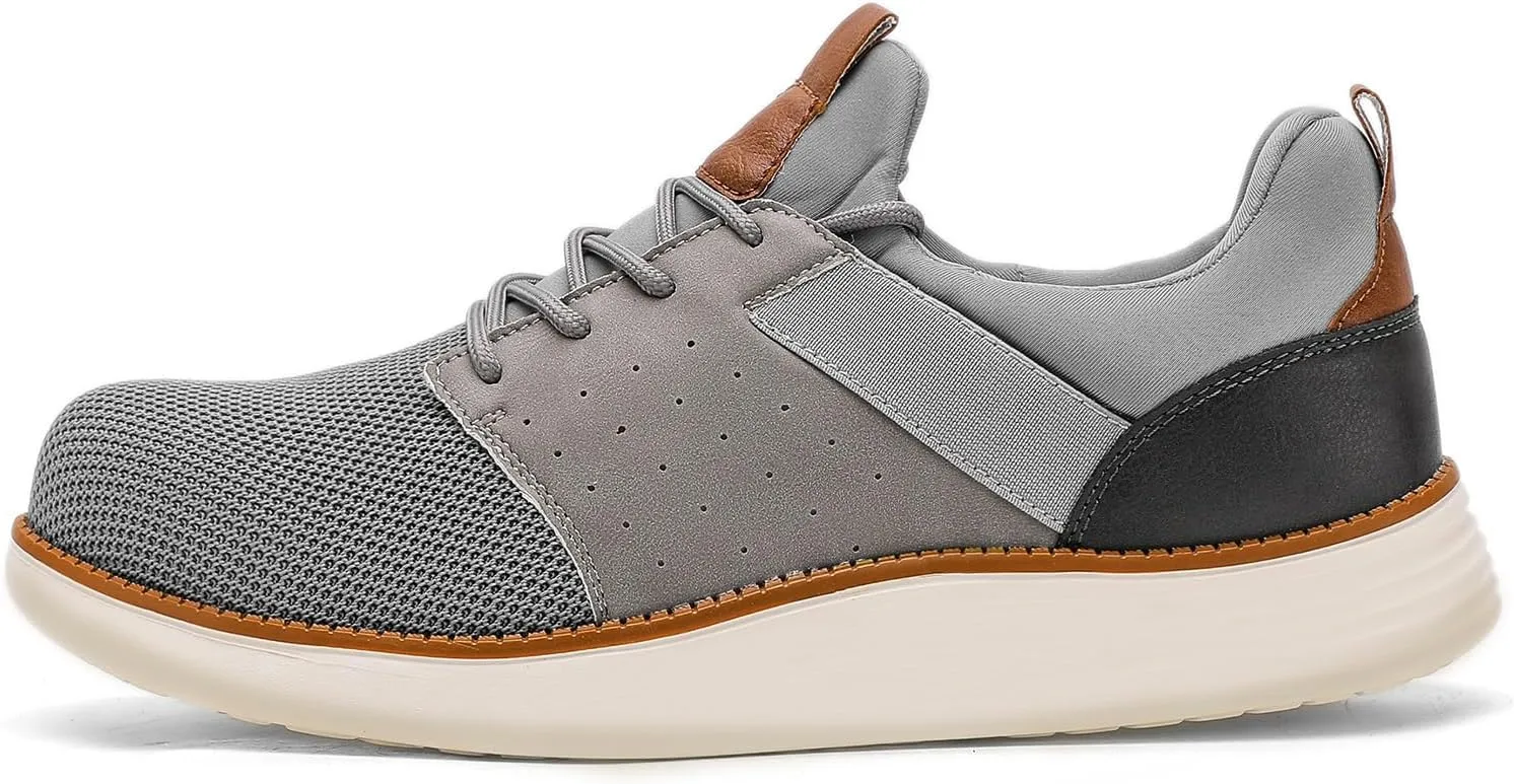 CLOAKA Men's Shoes Steel Toe Shoes for Men Mesh Slip On Work Casual Safety Walking Puncture Proof Sneakers