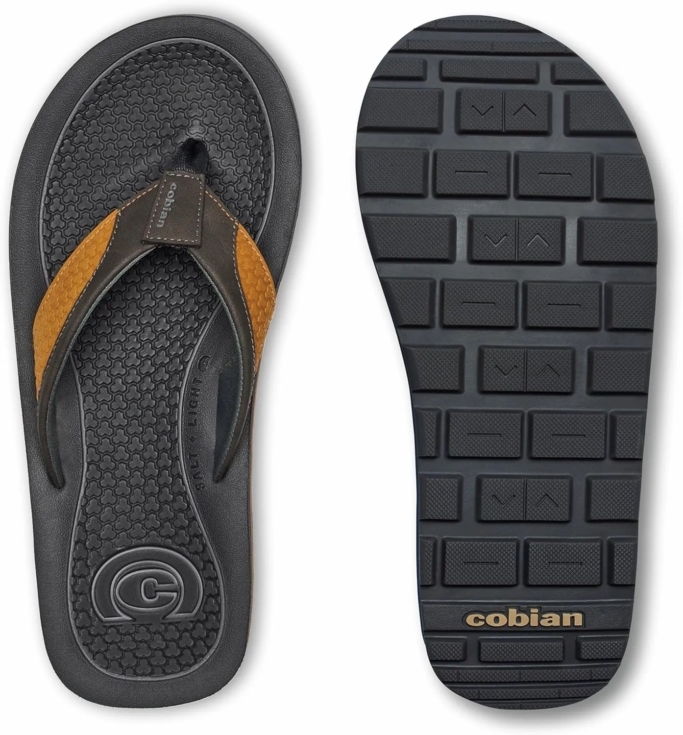 Cobian Men’s DRT Synthetic Leather Strap Flip-Flop Sandals