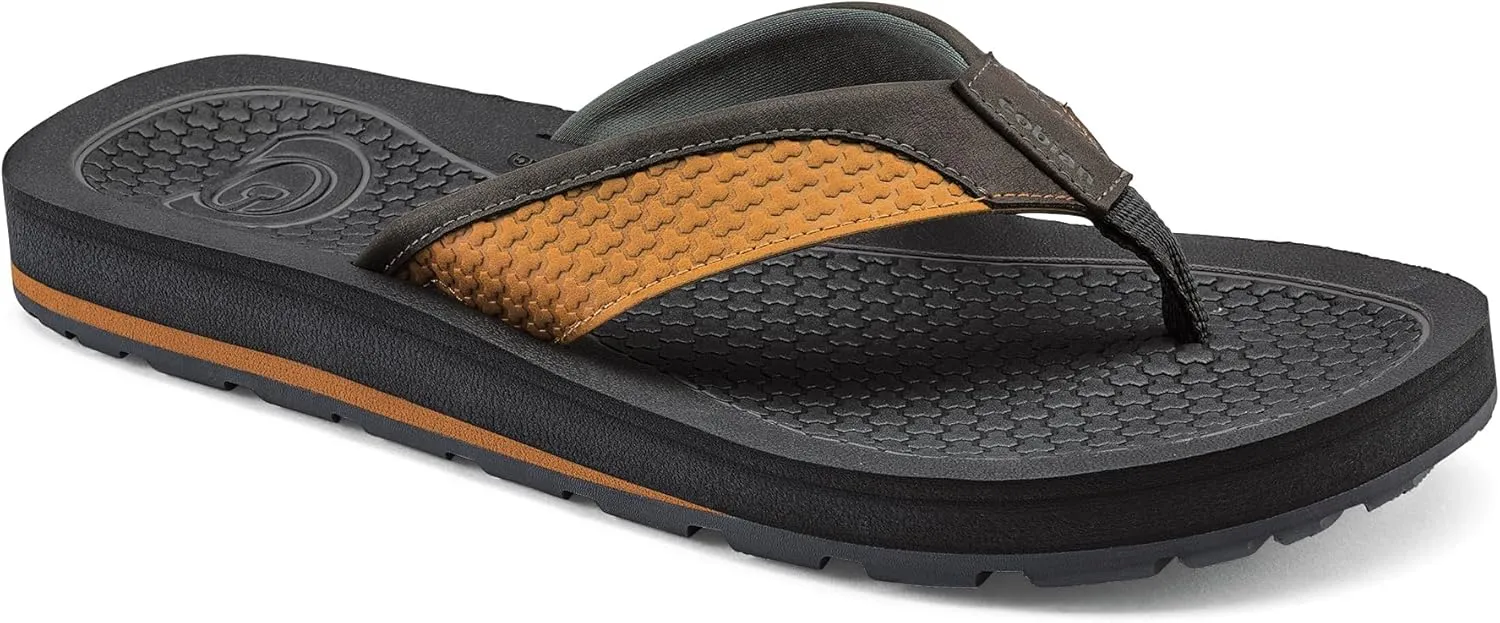 Cobian Men’s DRT Synthetic Leather Strap Flip-Flop Sandals