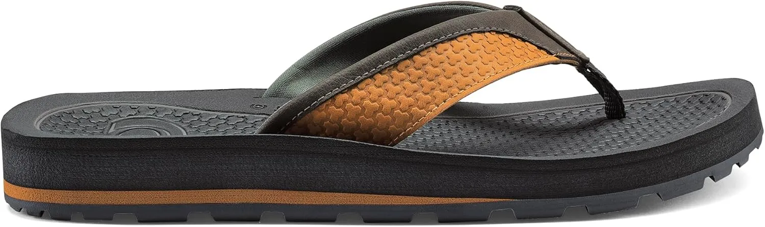 Cobian Men’s DRT Synthetic Leather Strap Flip-Flop Sandals