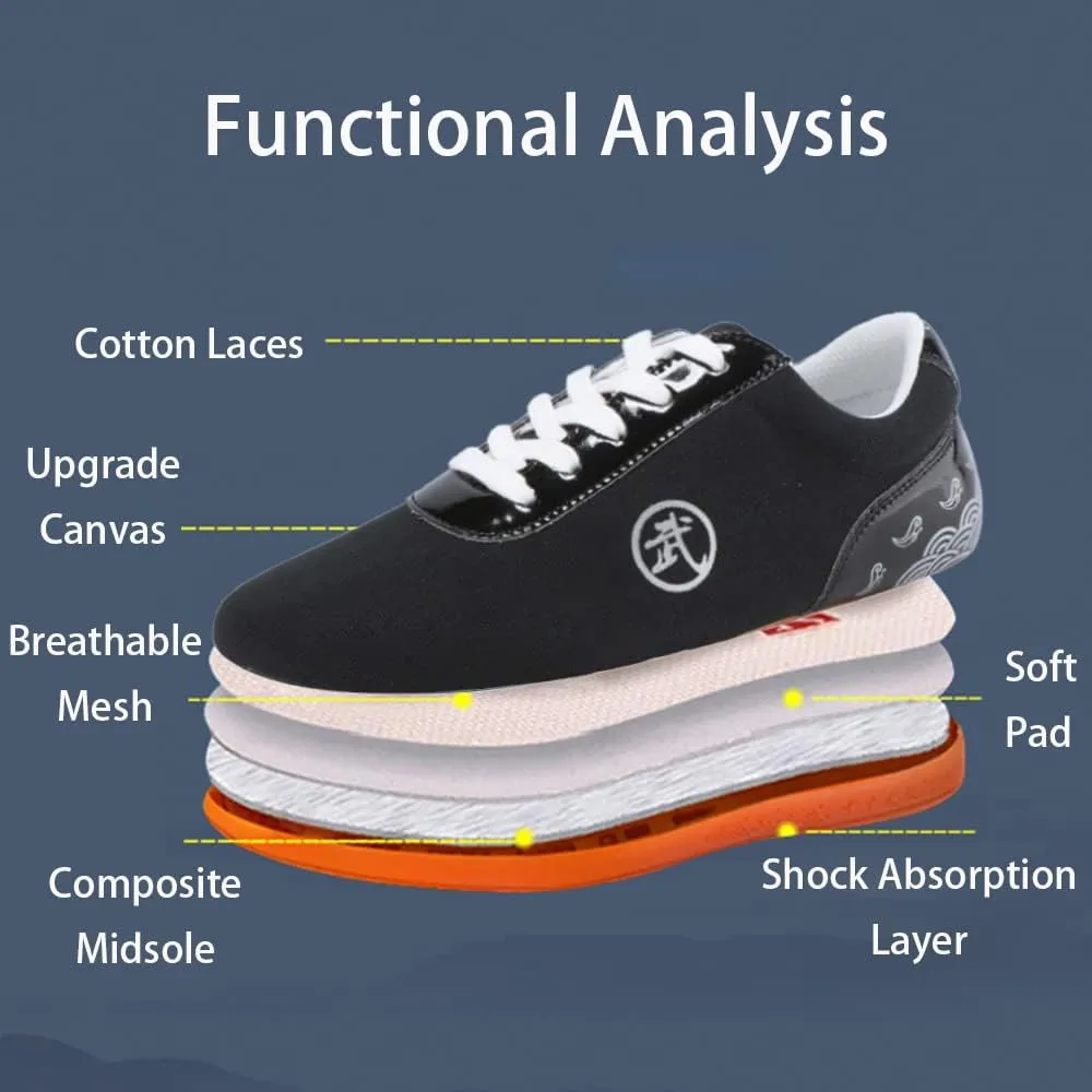 Comfortable Lightweight Taekwondo Training Sports Shoes,Karate Boots Taekwondo Martial Arts Sparring Boxing Boots Tai Chi Foot Protection Boots Soft,
