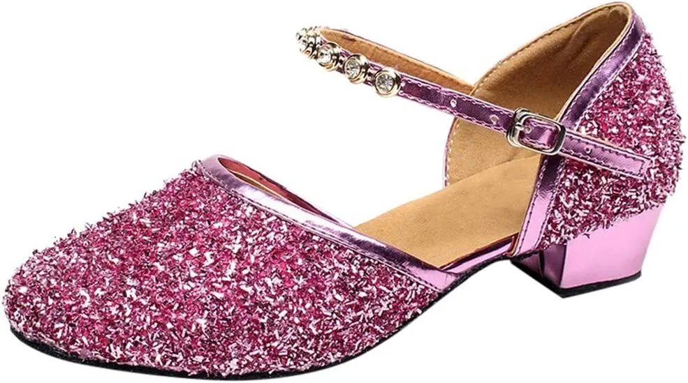 CsgrFagr Women's Prom Ballroom Latin Dance Shoes Square Dance Shoes Sandals Dressy Comfortable Wedges Women (Hot Pink, 7.5)