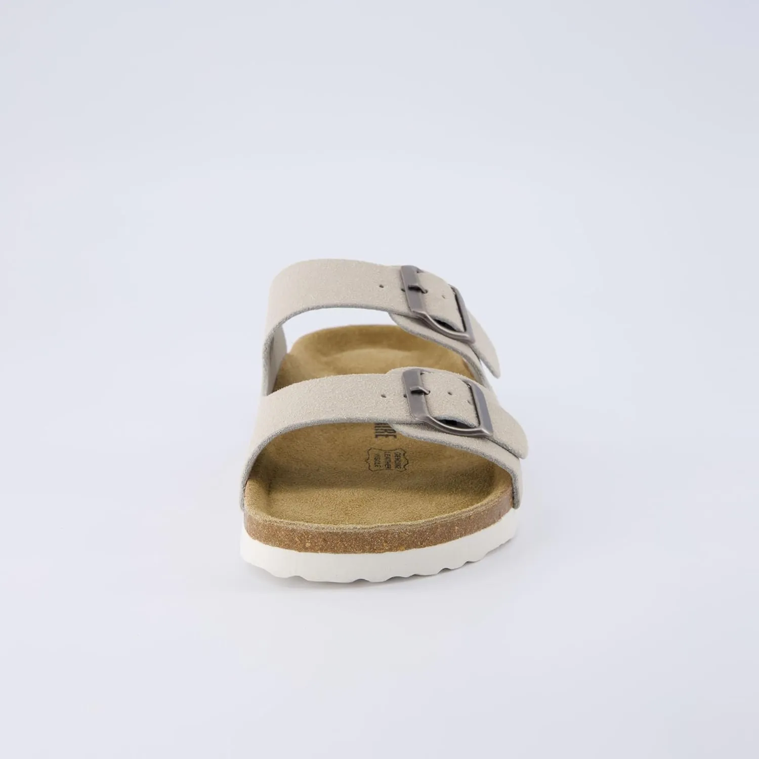 CUSHIONAIRE Lane Cork Footbed Sandals for Women – Comfortable Double Buckle Slip-On with Genuine Suede Footbed & Arch Support Slides for Women Footwear